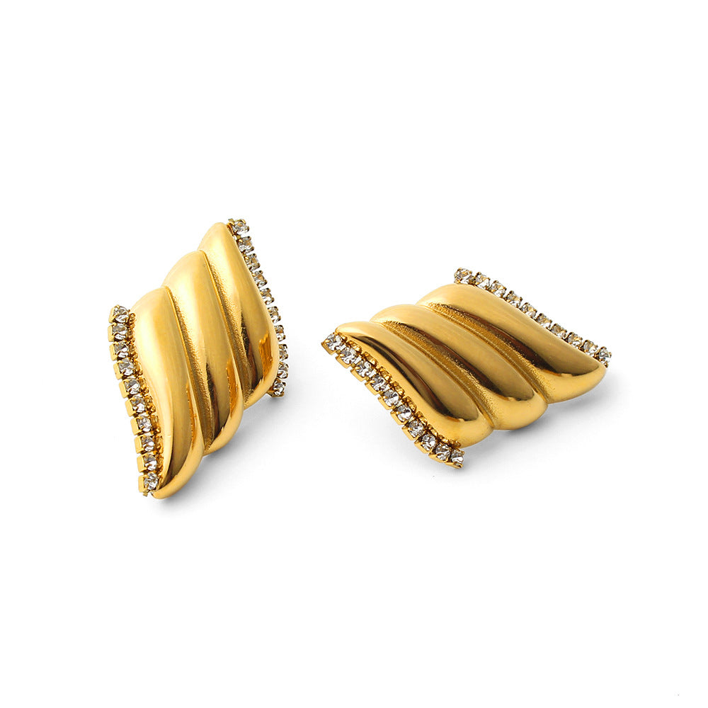 Angelia 18K gold plated earrings with zircon crystals
