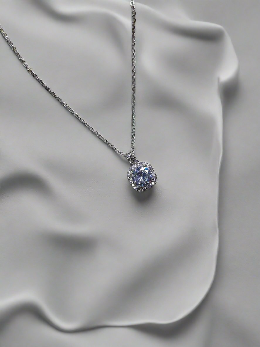 Asteria stainless steel cubic zircon necklace for women
