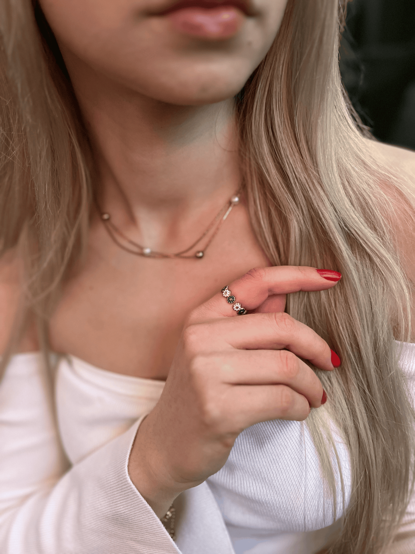 Bellis offener 18K vergoldeter Ring mit bunten Blumen für Damen