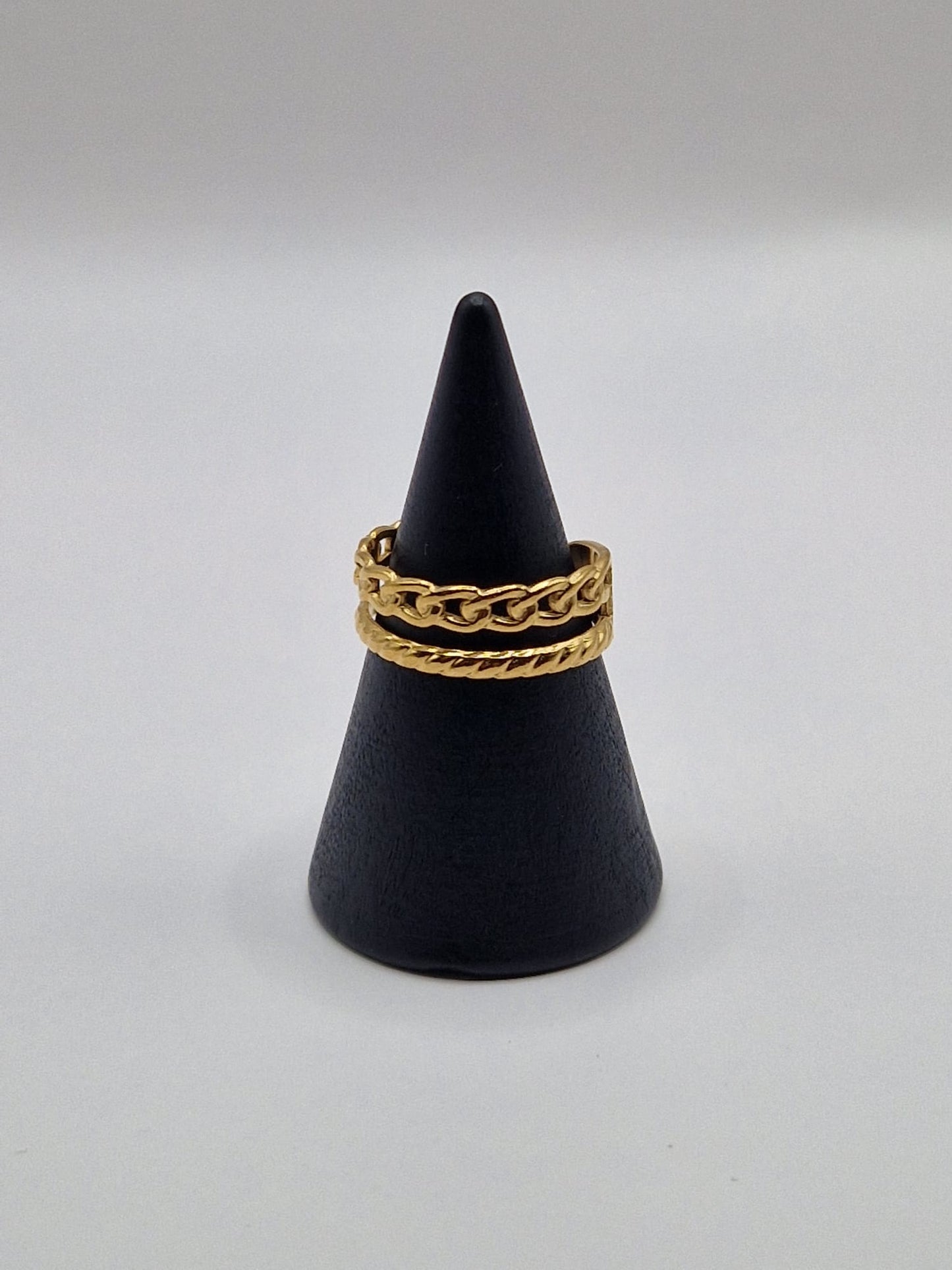 Adjustable braided chain ring for women – gold jewelry
