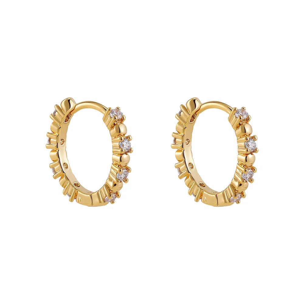Divona Creolen Damen Gold mit Zirkonia