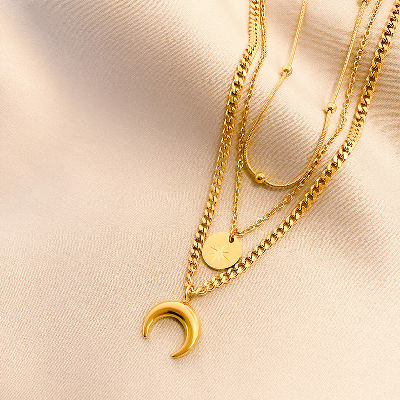 Layering Halskette - Mond Stern Kette