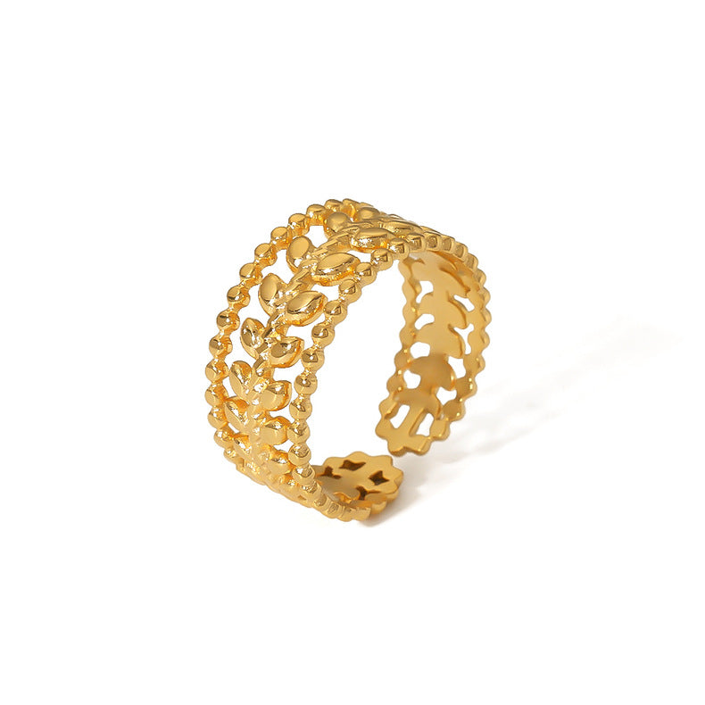 Nature-inspired open ring for women – gold jewelry - CELOSIA