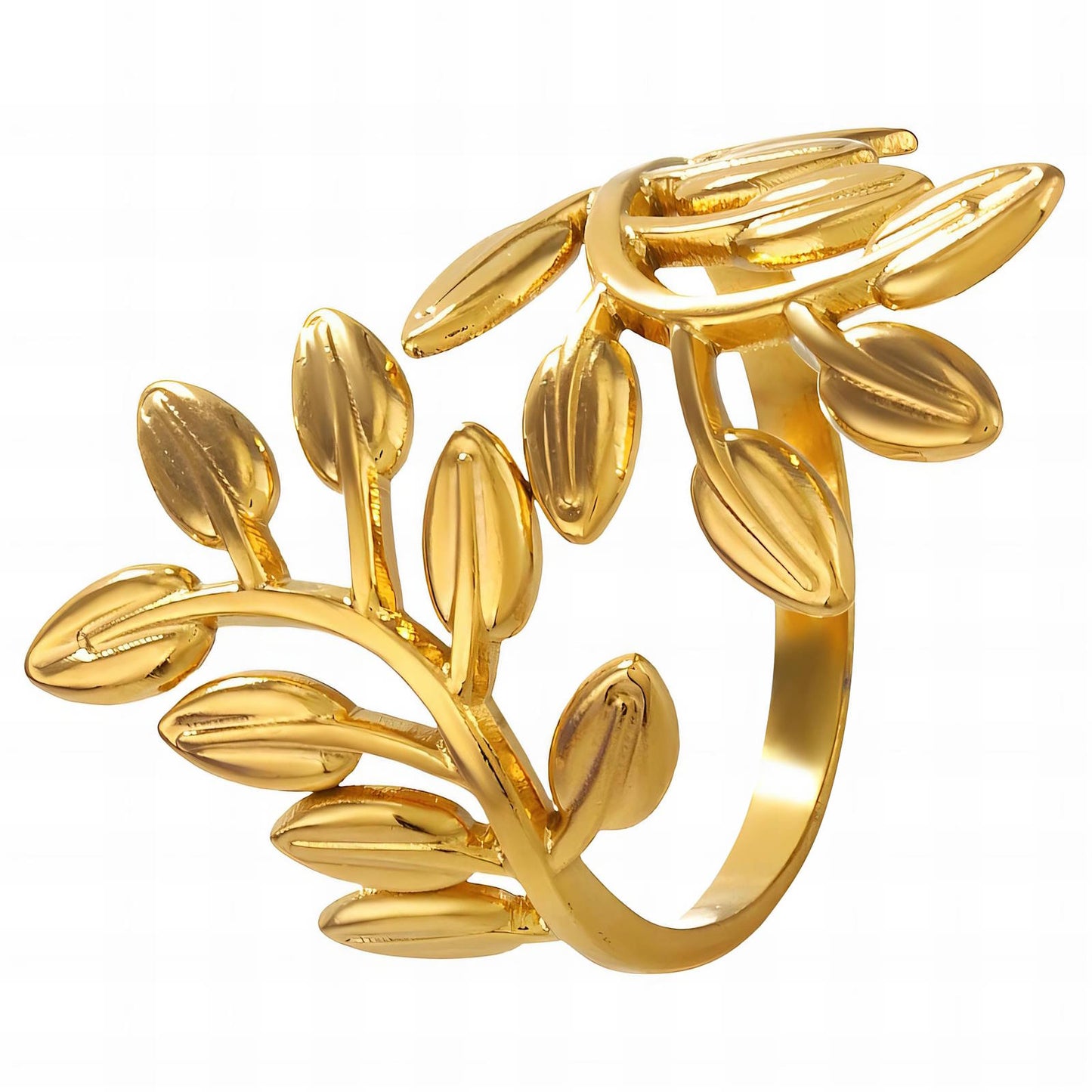 Gianna 18K vergoldeter Ring mit Blätter-Design