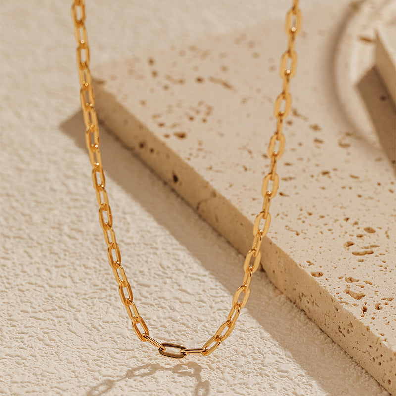 18k gold-plated chain necklace for women – modern and minimalist
