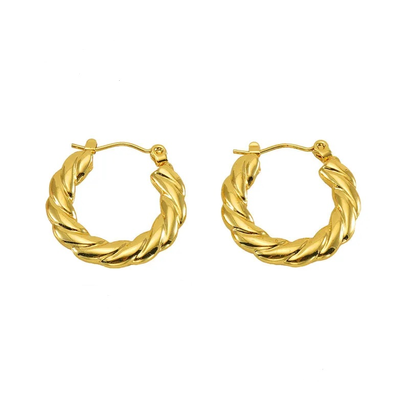 Imany gold-plated braided rope earrings for women