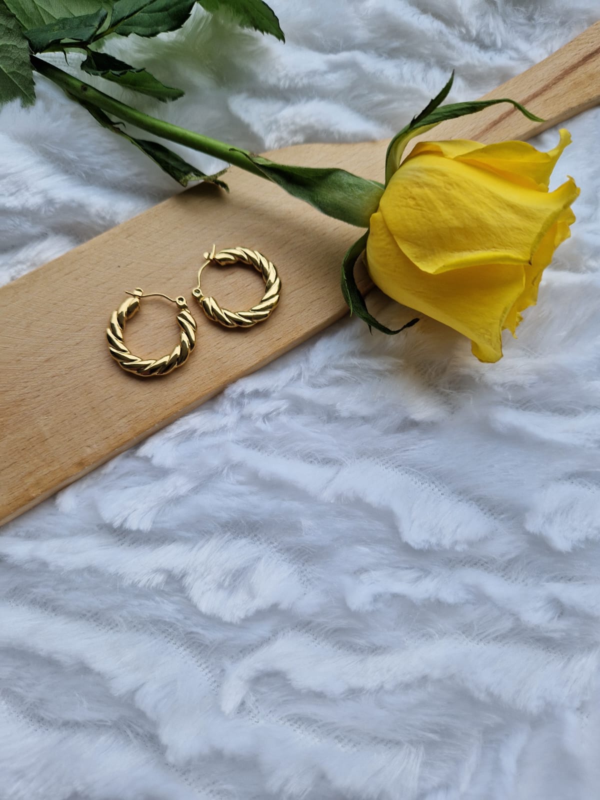 Imany 18K vergoldete Ohrringe geflochten Damen