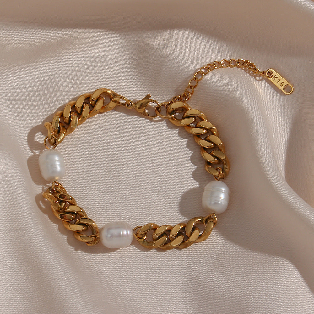 Vergoldetes Perlenarmband chunky Design – CELOSIA Schmuck