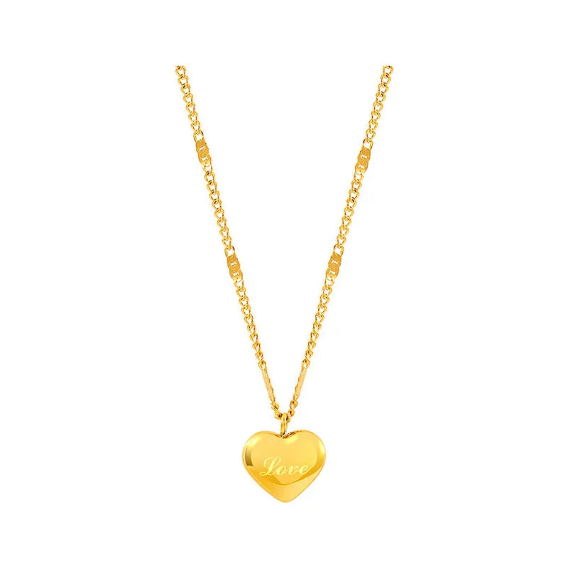 Nayeli 18K gold-plated necklace with 3D heart pendant