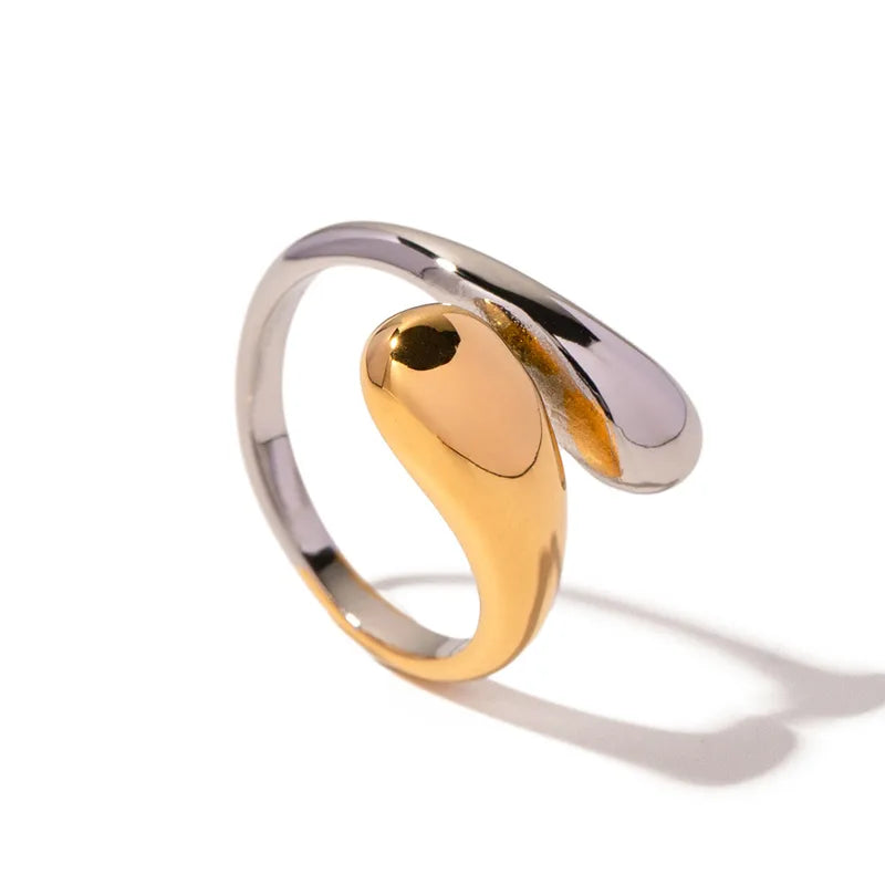 Nienna 18k gold-plated two-tone waterdrop wrap ring for women