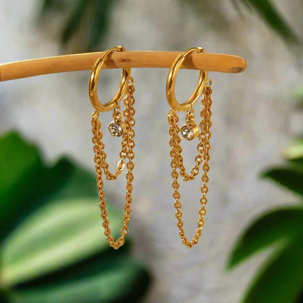 Elegant 18k gold-plated dangle earrings for women
