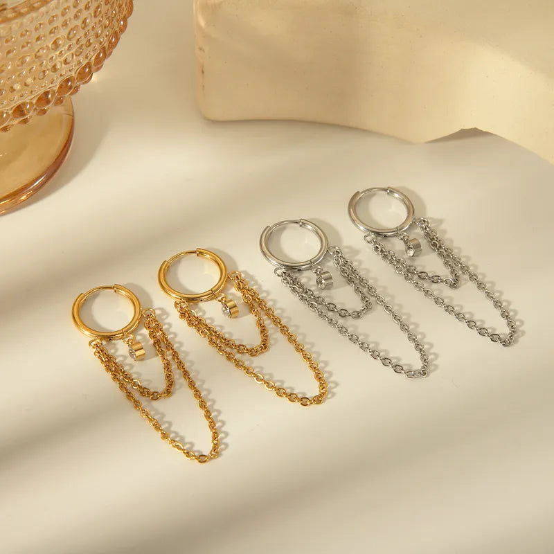 Goldene Hängeohrringe Damen Statement Schmuck