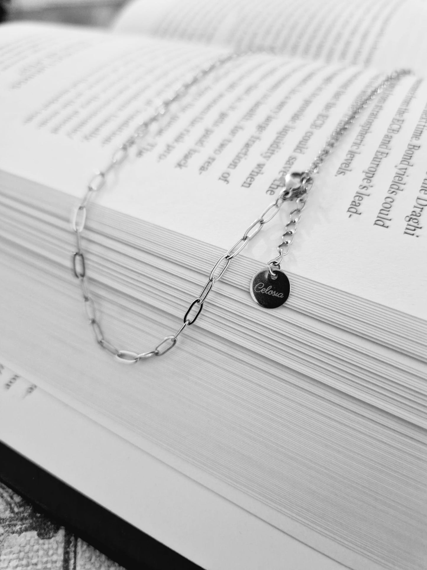 Sterling Edelstahl Paperclip Halskette in Silber – Damen Choker
