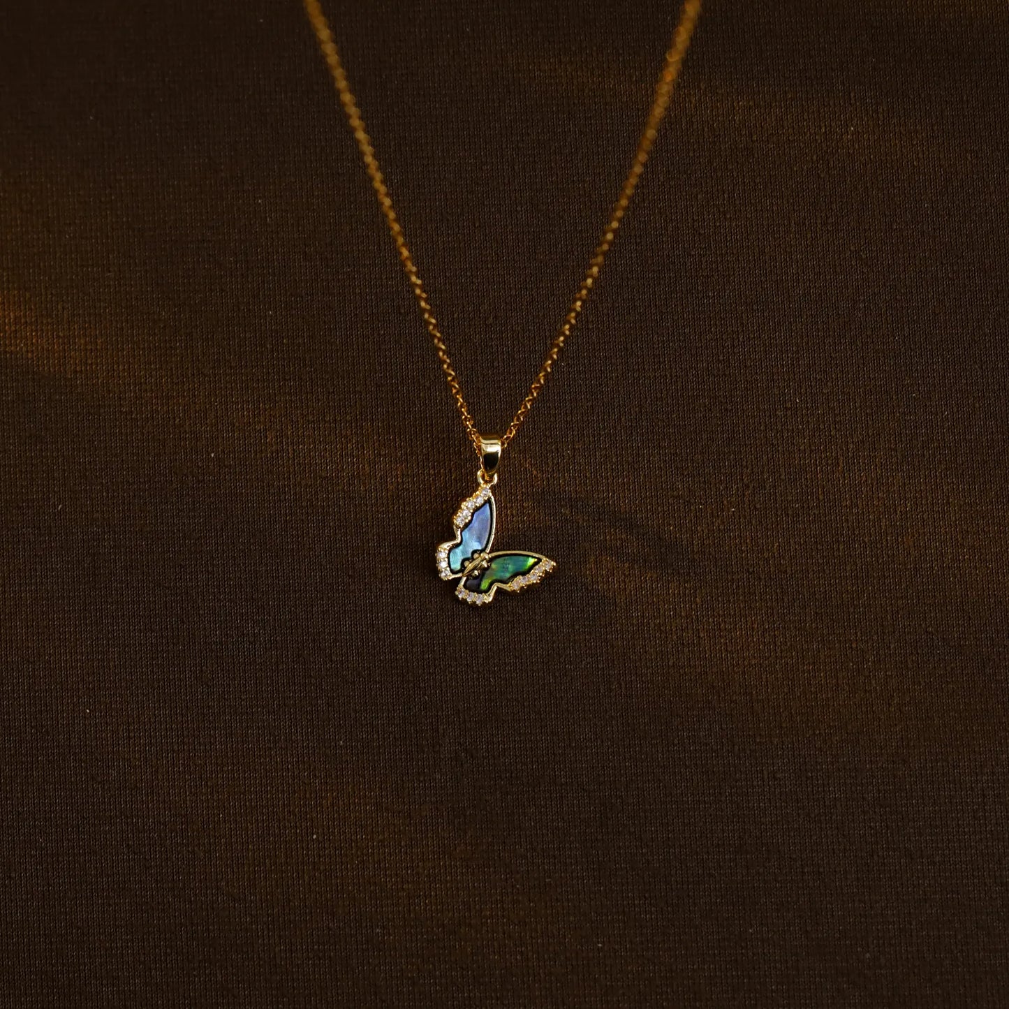 Elegant gold-plated women’s necklace with butterfly charm