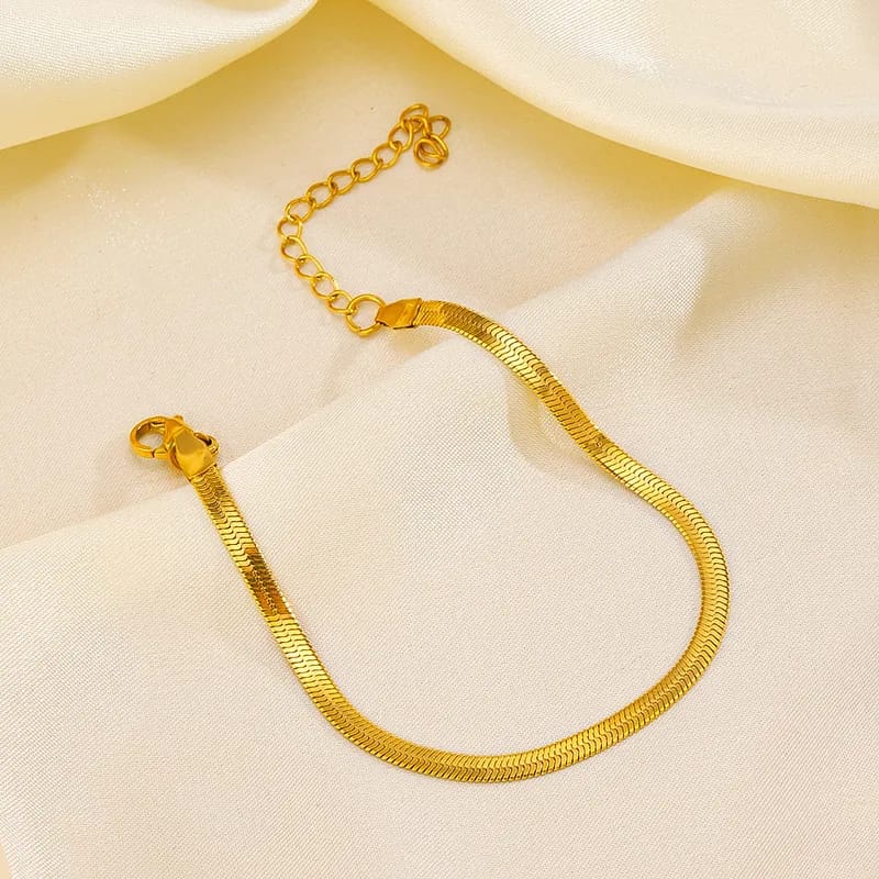 18K Gold Armband Damen Herringbone Design