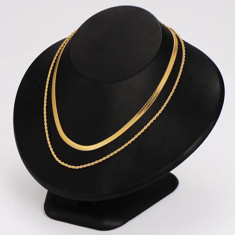 Double-layer gold necklace for women – elegant and boho chic