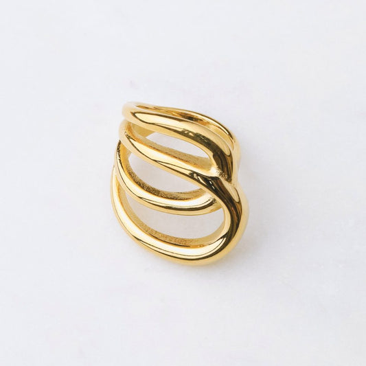 Arlo 18K gold-plated geometric open ring for women