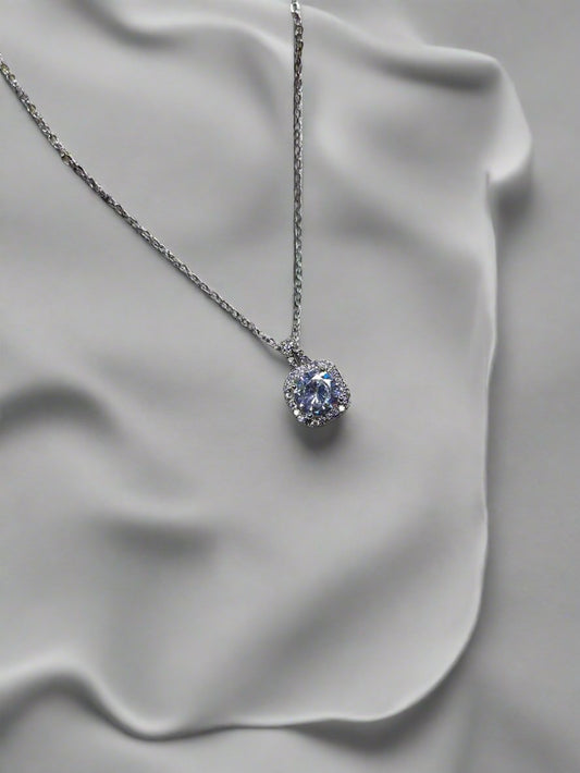 Asteria stainless steel cubic zircon necklace for women