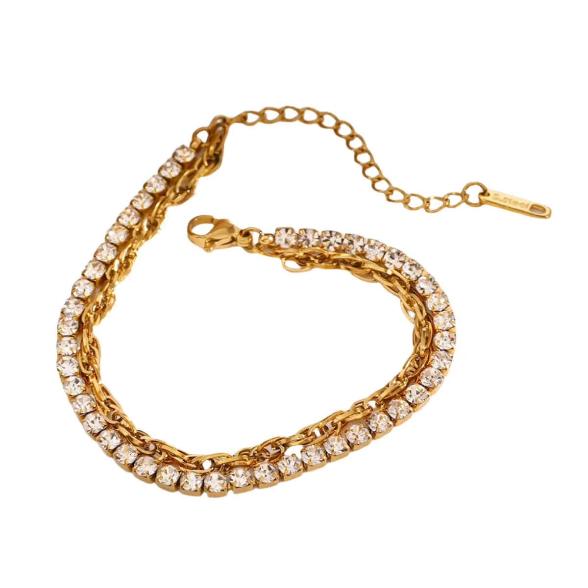Estella gold-plated bracelet with zircon stones