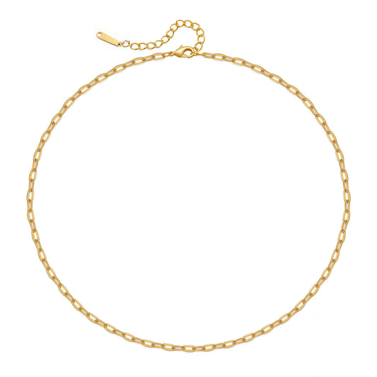 Giselle paperclip chain gold necklace