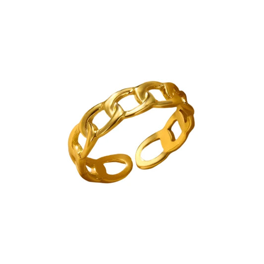 Heidi gold-plated open chain ring for women