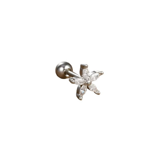 Holly Edelstahl Ohrstecker mit Zirkonia und Blüten-Design