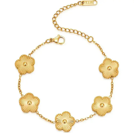 18k gold-plated floral bracelet for women – Idalia