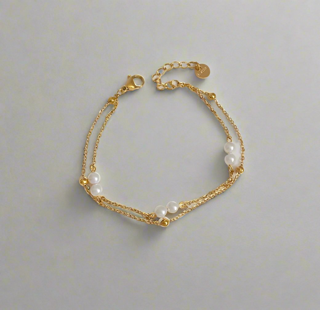 Marjorie Armband mit Perlen und 18K Vergoldung