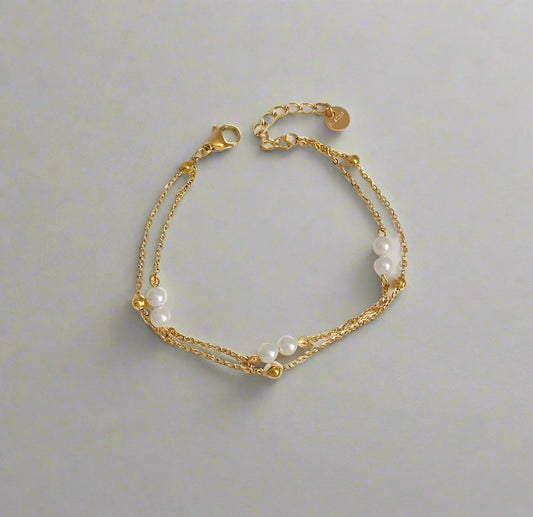 Marjorie Armband mit Perlen und 18K Vergoldung