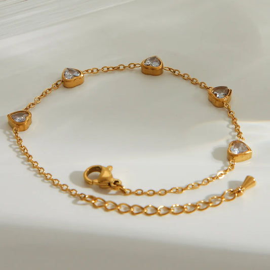 Miamor gold heart bracelet with zircon