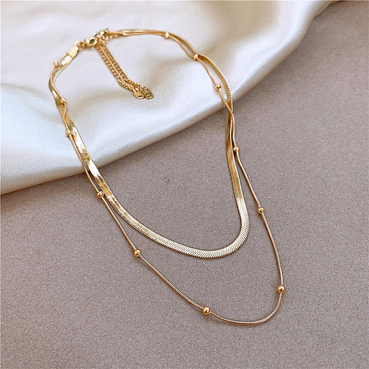 Philomena dual layer 18K gold-plated necklace for women