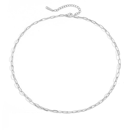 Sterling silver paperclip choker necklace – 316L stainless steel