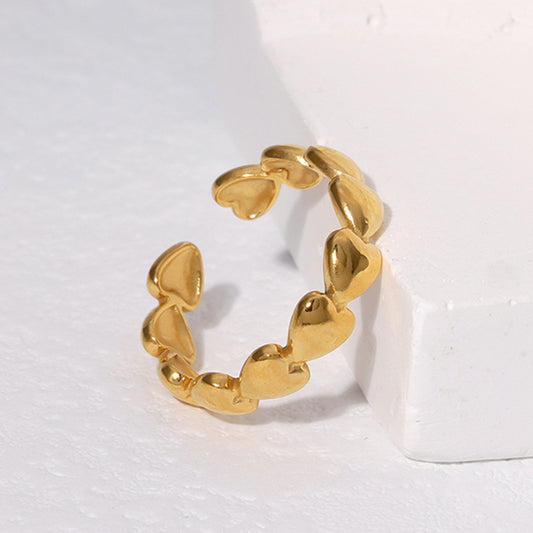 Solid heart open ring gold – romantic minimalist jewelry