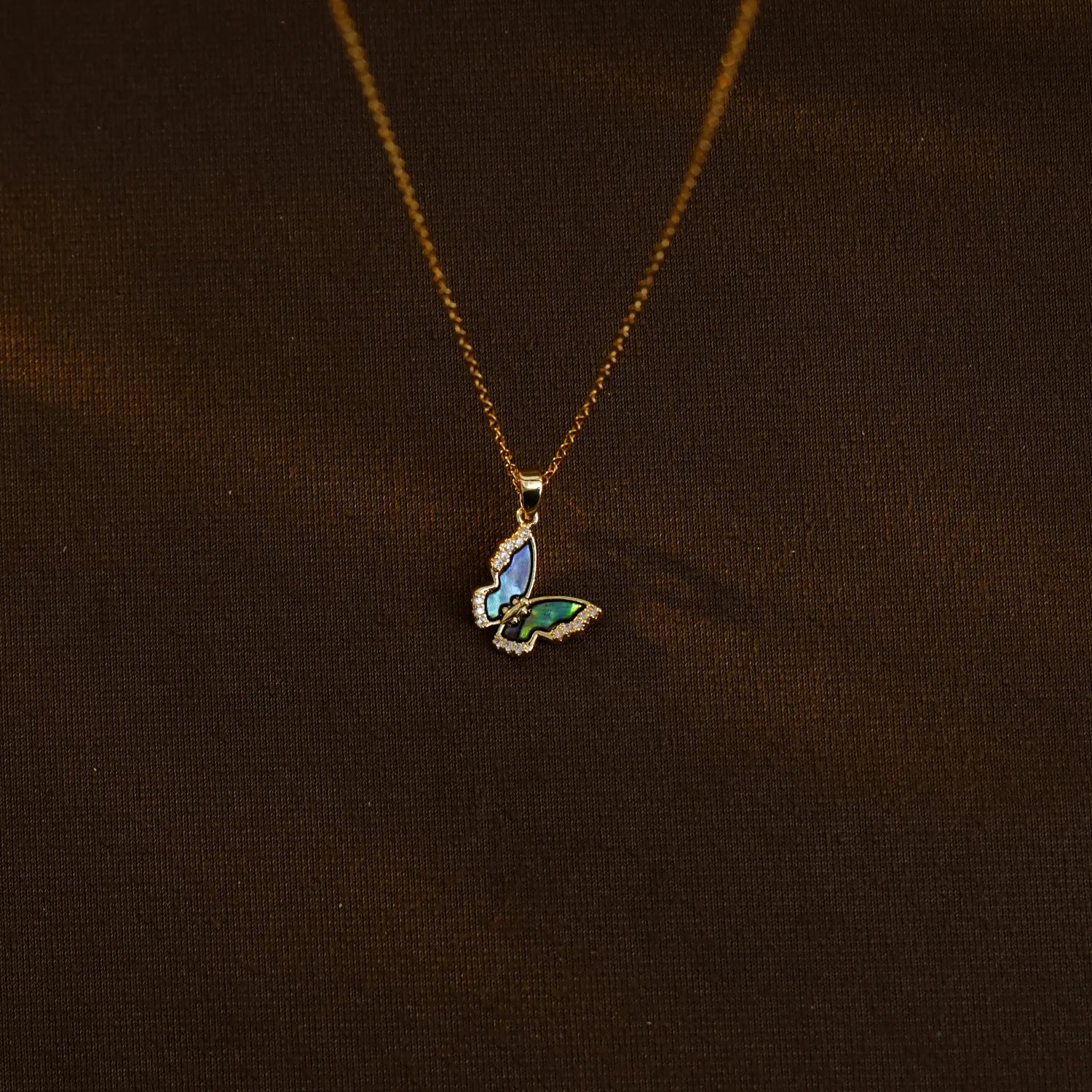 Elegant gold-plated women’s necklace with butterfly charm