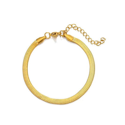 Yelena 18K gold-plated herringbone bracelet