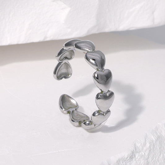 Zubia minimalist silver open heart ring – romantic gift jewelry